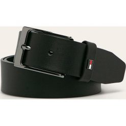 Tommy Hilfiger - Pasek skórzany. Czarne paski męskie TOMMY HILFIGER, w paski, ze skóry. Za 179,90 zł.