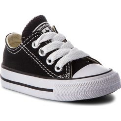 Trampki CONVERSE - Inf C/T S/S Ox 7J235C Black. Czarne trampki chłopięce Converse, bez wzorów, z gumy, na sznurówki. W wyprzedaży za 139,00 zł.