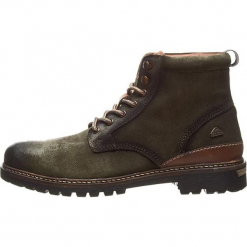 Skórzane botki w kolorze khaki. Brązowe botki męskie marki Dockers by Gerli, na sznurówki. W wyprzedaży za 181,95 zł.