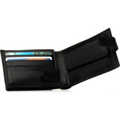 Portfele męskie: Elegancki czarny skórzany męski portfel SOLIER RFID secure