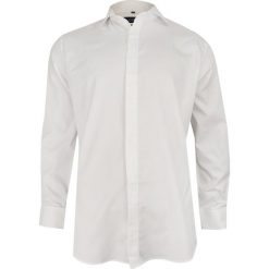 Biała Elegancka Koszula Męska z Długim Rękawem, 100% Bawełna -CHIAO- Taliowana, Wizytowa KSDWCHIAOM401C. Białe koszule męskie Chiao, m, bez wzorów, z bawełny, eleganckie, bez kołnierzyka, z długim rękawem. W wyprzedaży za 59,00 zł.