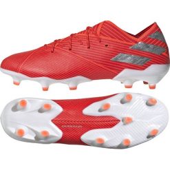 Buty piłkarskie adidas Nemeziz 19.1 Fg M F34408. Czerwone buty sportowe męskie Adidas, z materiału, na sznurówki, do piłki nożnej. W wyprzedaży za 799,00 zł.