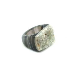 InspiRING Druza Agatu Szara rozmiar 16. Szare pierścionki damskie marki Brazi druse jewelry, z agatem. Za 270,00 zł.