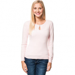 Sweter w kolorze jasnoróżowym. Różowe bez kategorii marki William de Faye, z kaszmiru, z okrągłym kołnierzem. W wyprzedaży za 136,95 zł.