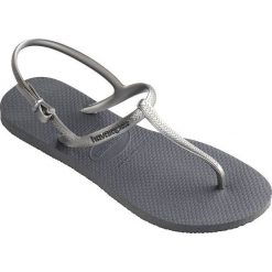 Havaianas - Sandały. Szare klapki damskie Havaianas, bez wzorów, z materiału, bez obcasa, na obcasie. W wyprzedaży za 59,90 zł.