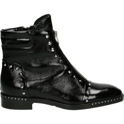 Botki - 86B014 945 NE. Czarne botki damskie na zamek Venezia, ze skóry. Za 499,00 zł.