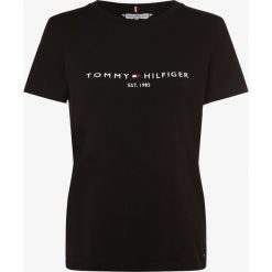 Tommy Hilfiger - T-shirt damski, czarny. Czarne t-shirty damskie TOMMY HILFIGER, xl, z haftami, eleganckie, bez kołnierzyka. Za 179,95 zł.