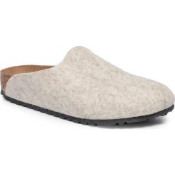 Kapcie BIRKENSTOCK - Amsterdam Bs 1014431 Nature. Brązowe klapki damskie Birkenstock, bez wzorów, z wełny, bez obcasa. Za 259,00 zł.
