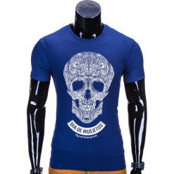 T-SHIRT MĘSKI Z NADRUKIEM S611 - GRANATOWY. Niebieskie t-shirty męskie z nadrukiem Ombre Clothing, m, z bawełny. Za 29,00 zł.