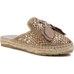Espadryle EVA MINGE - EM-46-06-000563 611. Pomarańczowe espadryle damskie Eva Minge, bez wzorów, ze skóry, bez obcasa. Za 369,00 zł.