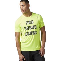 Koszulki sportowe męskie: Reebok Koszulka męska Running Essential zielona r. M (BK7280)