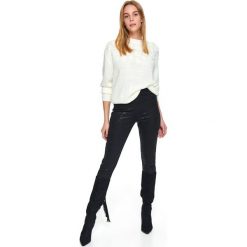Printowane legginsy. Czarne legginsy damskie Top Secret, s, bez wzorów, eleganckie. W wyprzedaży za 39,99 zł.