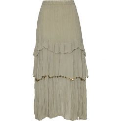Spódnica z falban Premium z ozdobnymi monetami bonprix khaki. Zielone spódniczki damskie bonprix, bez wzorów. Za 179,99 zł.