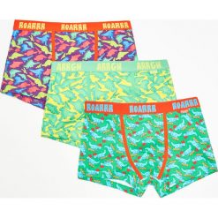 3 pack bokserek z nadrukiem w dinozaury - Wielobarwny. Szare bokserki męskie House, z nadrukiem. W wyprzedaży za 39,99 zł.