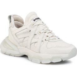 Sneakersy BRONX - 66320-AA Off White 05. Białe półbuty damskie Bronx, ze skóry. W wyprzedaży za 519,00 zł.