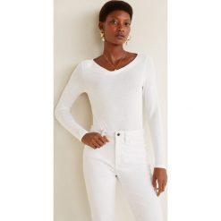 Mango - Bluzka Reswan. Szare bluzki z odkrytymi ramionami Mango, l, z dzianiny, casualowe. Za 59,90 zł.