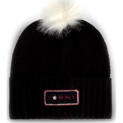 Czapki damskie: Czapka damska TOMMY HILFIGER – Fur Pompon Beanie AW0AW04374 002