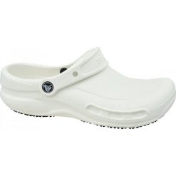 Crocs Bistro 10075-100 43/44 Białe. Białe kapcie męskie Crocs, bez wzorów, z syntetyku. W wyprzedaży za 179,99 zł.