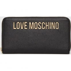 Love Moschino - Portfel. Czarne portfele damskie marki Love Moschino, z materiału. Za 439,90 zł.