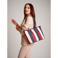 Duża torba torebka shopper bag nbag-i1420-cm13. Torby damskie na zakupy Nobo, w paski, z poliesteru, eleganckie, na ramię, duże, bez dodatków. Za 324,90 zł.