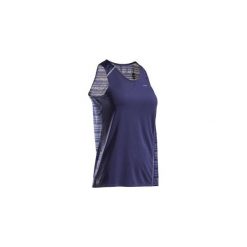 Top do biegania KIPRUN LIGHT damski. Niebieskie topy damskie KIPRUN, bez wzorów, z elastanu, z dekoltem na plecach. Za 79,99 zł.