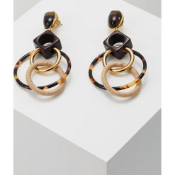 Kolczyki damskie: Tory Burch SPINNING HOOP EARRING Kolczyki tortoise/tory gold