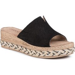 Espadryle LASOCKI - M514 Pblack. Czarne espadryle damskie Lasocki, bez wzorów, ze skóry, bez obcasa. Za 139,99 zł.