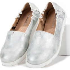 Baleriny damskie: Srebrne baleriny JADA