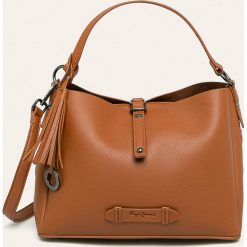 Pepe Jeans - Torebka Angelica. Pomarańczowe torby damskie na zakupy Pepe Jeans, w paski, z poliesteru, na ramię, bez dodatków. W wyprzedaży za 269,90 zł.