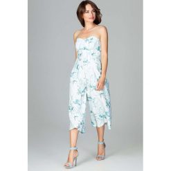 Kombinezon z Odkrytymi Ramionami ze Spodniami Typu Culotte - Wzór 92. Szare kombinezony eleganckie marki Molly.pl, s, z klasycznym kołnierzykiem. Za 159,90 zł.