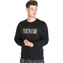 Versace Jeans Couture Bluza Czarny. Czarne bluzy męskie Versace Jeans Couture, m, z nadrukiem, z bawełny, bez kołnierzyka, bez rękawów, bez kaptura. Za 791,95 zł.