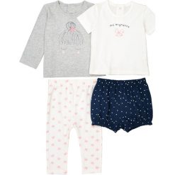Piżama z bawełny z nadrukiem 0-3 lat (zestaw 2 szt.). Niebieskie bielizna dziewczęca marki La Redoute Collections, z nadrukiem, z bawełny. Za 70,52 zł.