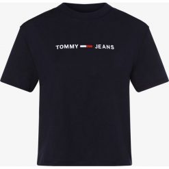 Tommy Jeans - T-shirt damski, niebieski. Niebieskie t-shirty damskie Tommy Jeans, m, z haftami, z bawełny, bez kołnierzyka. Za 179,95 zł.