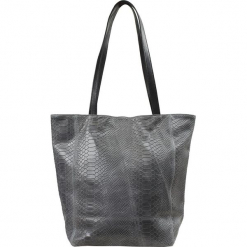 Skórzany shopper bag "Arizona" w kolorze szarym - 26 x 23 x 11 cm. Szare shopper bag damskie Spécial maroquinerie, z materiału. W wyprzedaży za 195,95 zł.