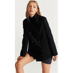 Mango - Płaszcz Peacoat. Czarne kurtki damskie Mango, s, bez wzorów, z bawełny, klasyczne. Za 299,90 zł.