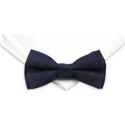 Granatowa Mucha we Wzór Paisley + Biała Poszetka - Chattier, Męska MUCH0139. Niebieskie muszki męskie Chattier, w paski, eleganckie. Za 44,00 zł.