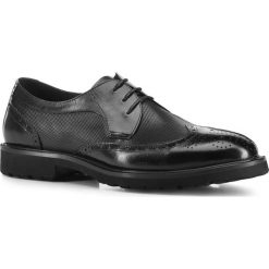 Buty męskie. Czarne półbuty męskie Wittchen, do pracy, bez wzorów, ze skóry, biznesowe, z paskami. W wyprzedaży za 229,90 zł.