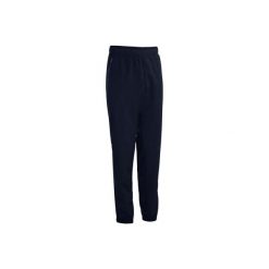 Spodnie dresowe fitness FPA120 męskie. Czarne spodnie męskie marki DOMYOS, s, bez wzorów, z poliesteru. Za 59,99 zł.