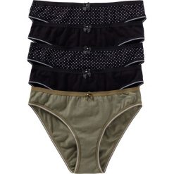 Figi (5 par) bonprix czarno-oliwkowy. Zielone figi marki bonprix. Za 49,95 zł.