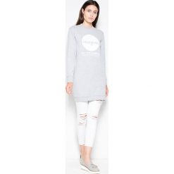 Bluza z oryginalnym nadrukiem szary. Szare bluzy damskie N/A, s, z nadrukiem, z elastanu, bez rękawów, bez kaptura. Za 165,19 zł.