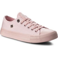 Trampki BIG STAR - AA274028 Pink. Różowe półbuty damskie BIG STAR, bez wzorów, z gumy, bez zapięcia. Za 99,00 zł.