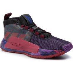 Buty adidas - Dame 5 G26134 Cblack/Cburgu/Scarle. Fioletowe buty sportowe męskie Adidas, ze skóry ekologicznej, bez zapięcia, do koszykówki. Za 449,00 zł.