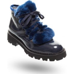 TRAPERY BALDININI. Niebieskie buty trekkingowe damskie Baldinini, ze skóry, na sznurówki. Za 701,70 zł.