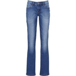 Dżinsy "authentik-stretch" z paskiem BOOTCUT bonprix niebieski. Niebieskie boyfriendy damskie bonprix. Za 129,99 zł.