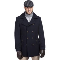 Płaszcz LOUIS PSGE000039. Niebieskie płaszcze męskie Giacomo Conti, m, bez wzorów, z poliesteru, eleganckie, bez kaptura. Za 1299,00 zł.
