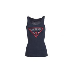 Topy na ramiączkach / T-shirty bez rękawów Guess VN ORIGINAL. Niebieskie bluzki damskie Guess, s, bez wzorów, bez kołnierzyka. Za 98,10 zł.