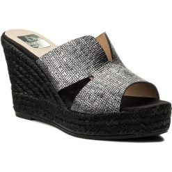Espadryle KANNA - KV7121 Martinica Negro. Szare espadryle damskie marki Kanna, z materiału, na obcasie. W wyprzedaży za 209,00 zł.