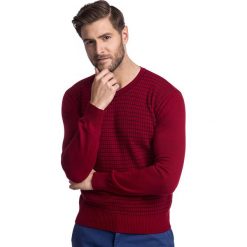 Sweter NATANAELE SWTR000279. Czerwone swetry męskie Giacomo Conti, bez wzorów, z bawełny, bez kołnierzyka, bez kaptura. Za 169,00 zł.