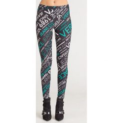 LEGGINSY VERSACE JEANS. Czarne spodnie damskie Versace Jeans, z aplikacjami, z elastanu. Za 383,00 zł.