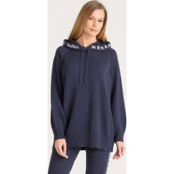 SWETER ZINA Weekend Max Mara. Niebieskie swetry damskie Weekend Max Mara, s, bez wzorów, z bawełny, bez rękawów, z kapturem. Za 821,40 zł.
